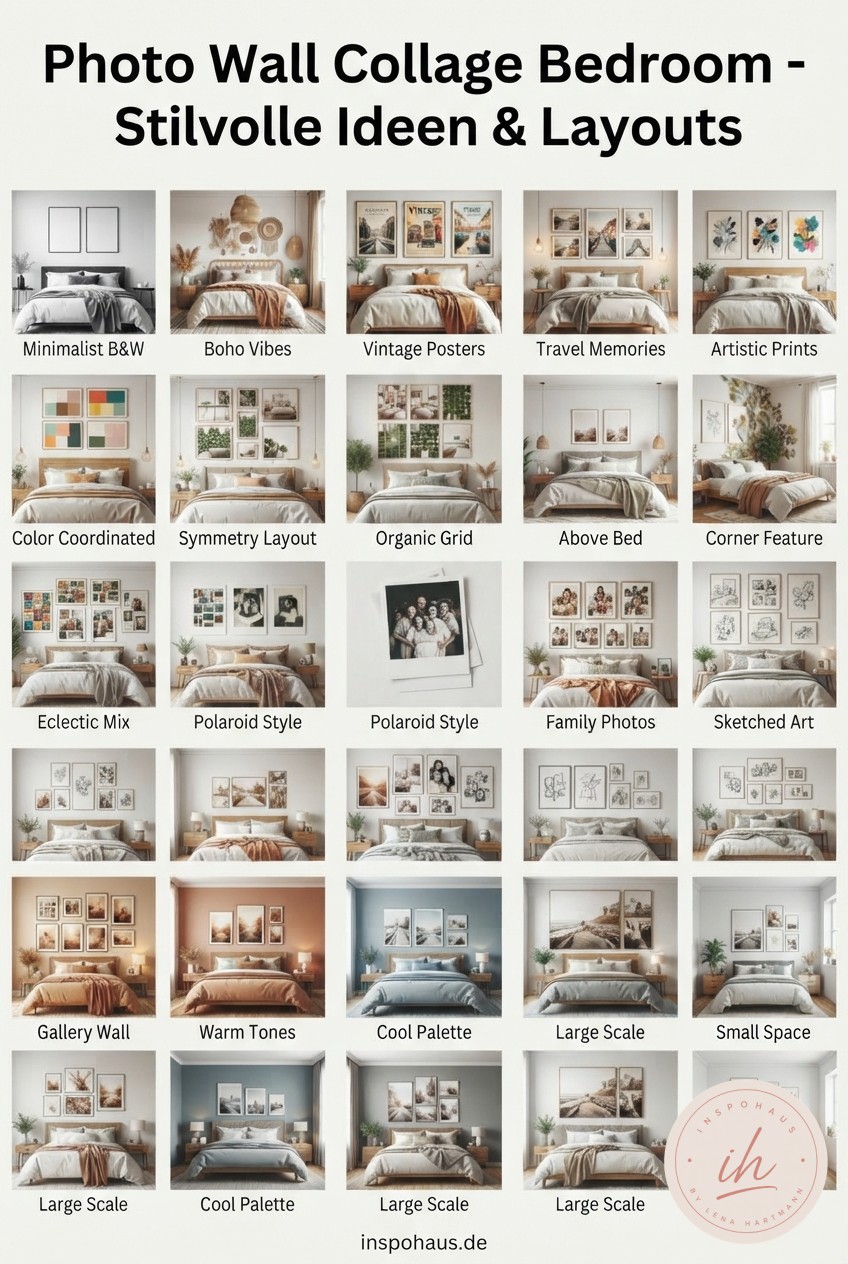Photo Wall Collage Bedroom - Stilvolle Ideen & Layouts
