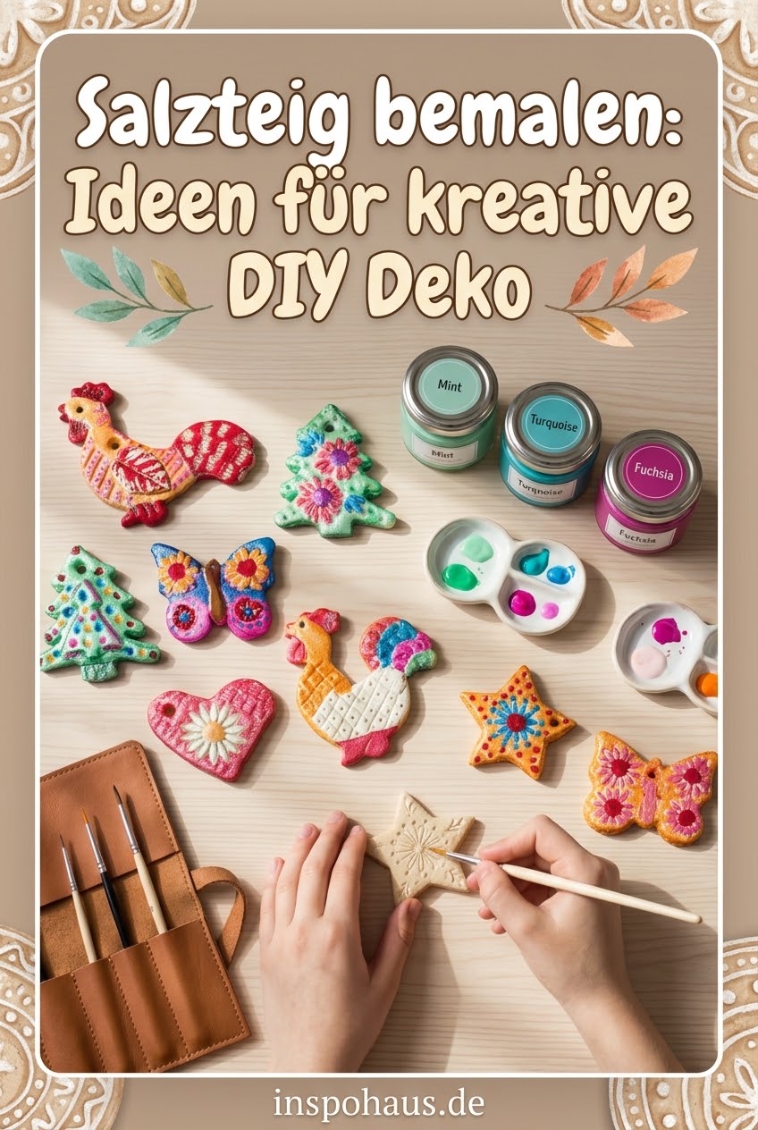 Salzteig bemalen Ideen für kreative DIY Deko