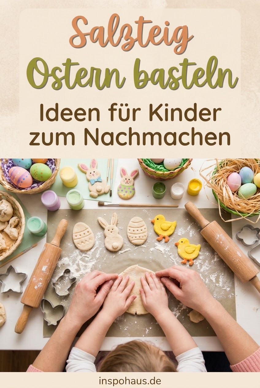 Salzteig Ostern basteln Ideen für Kinder zum Nachmachen