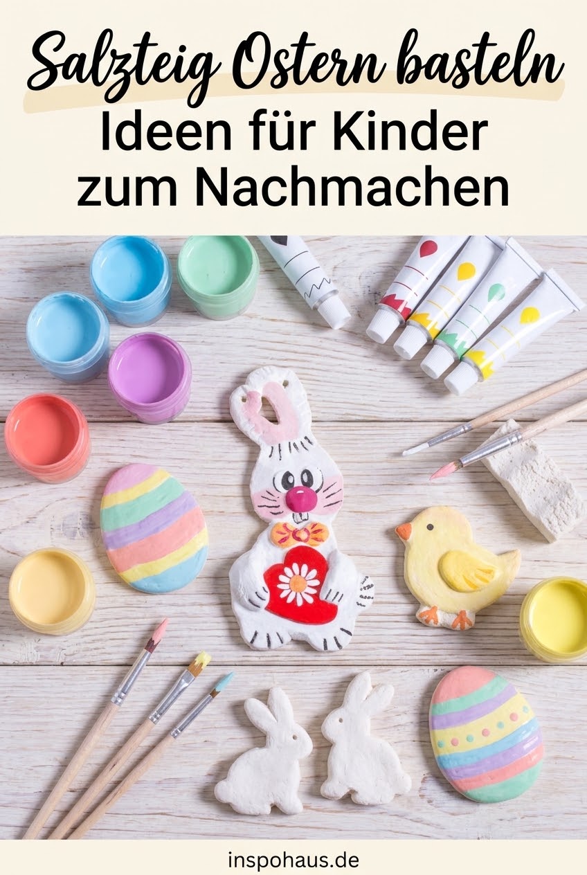Salzteig Ostern basteln Ideen für Kinder zum Nachmachen