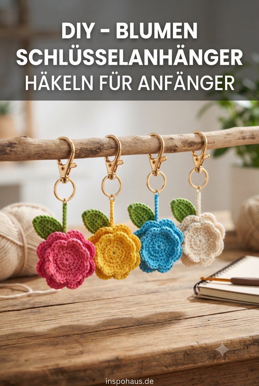 Diy - Blumen Schlüsselanhänger Häkeln Für Anfänger