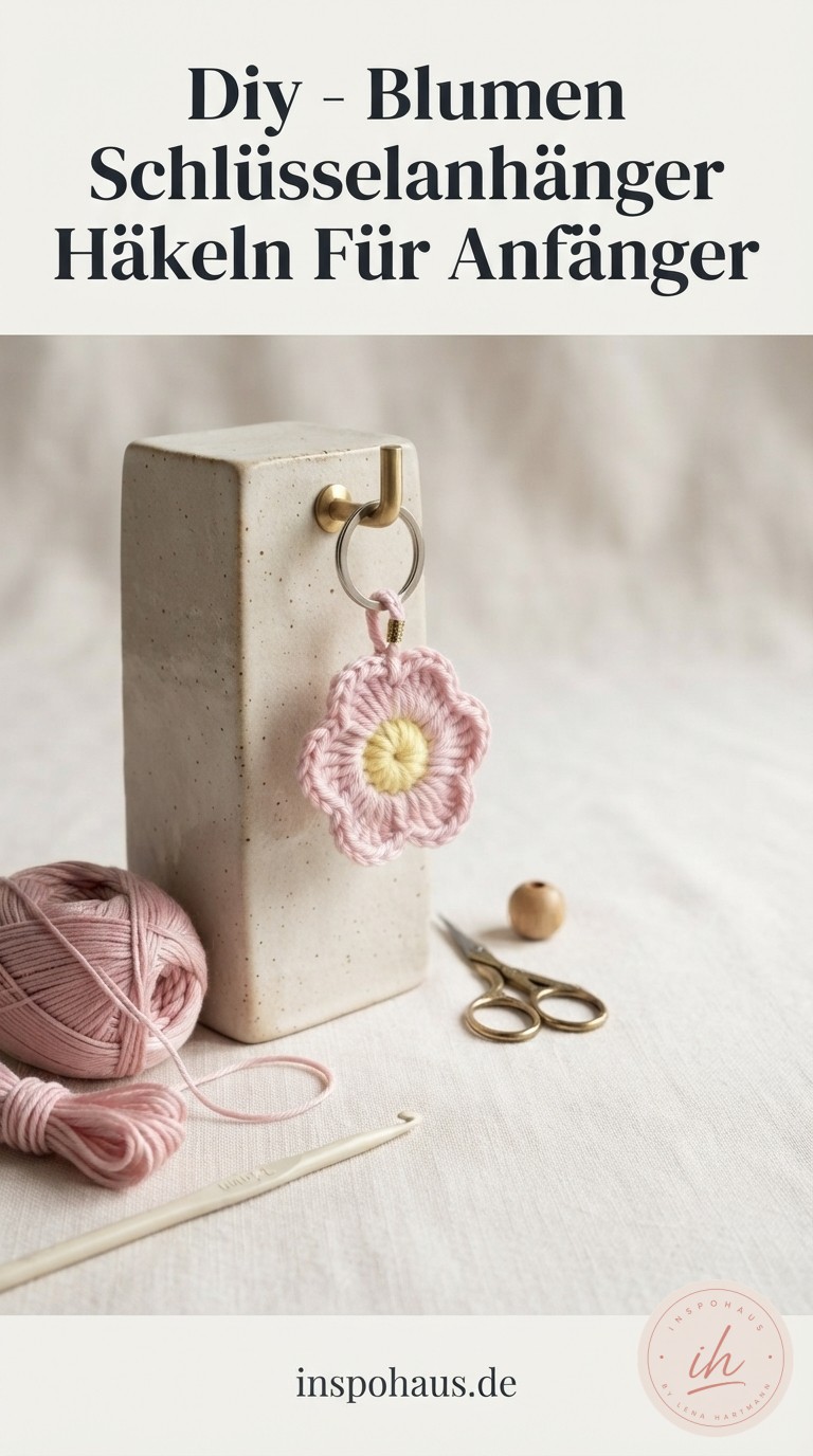 Diy - Blumen Schlüsselanhänger Häkeln Für Anfänger