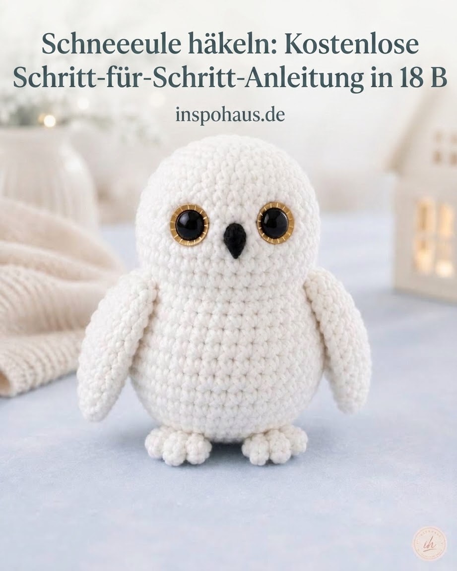 Schneeeule häkeln: Kostenlose Schritt-für-Schritt-Anleitung in 18 B
