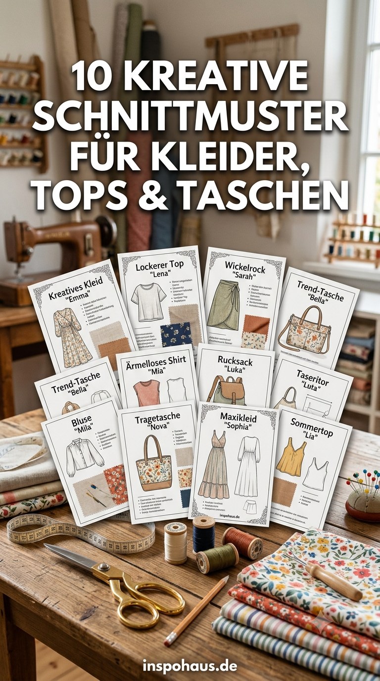 10 kreative Schnittmuster für Kleider, Tops & Taschen