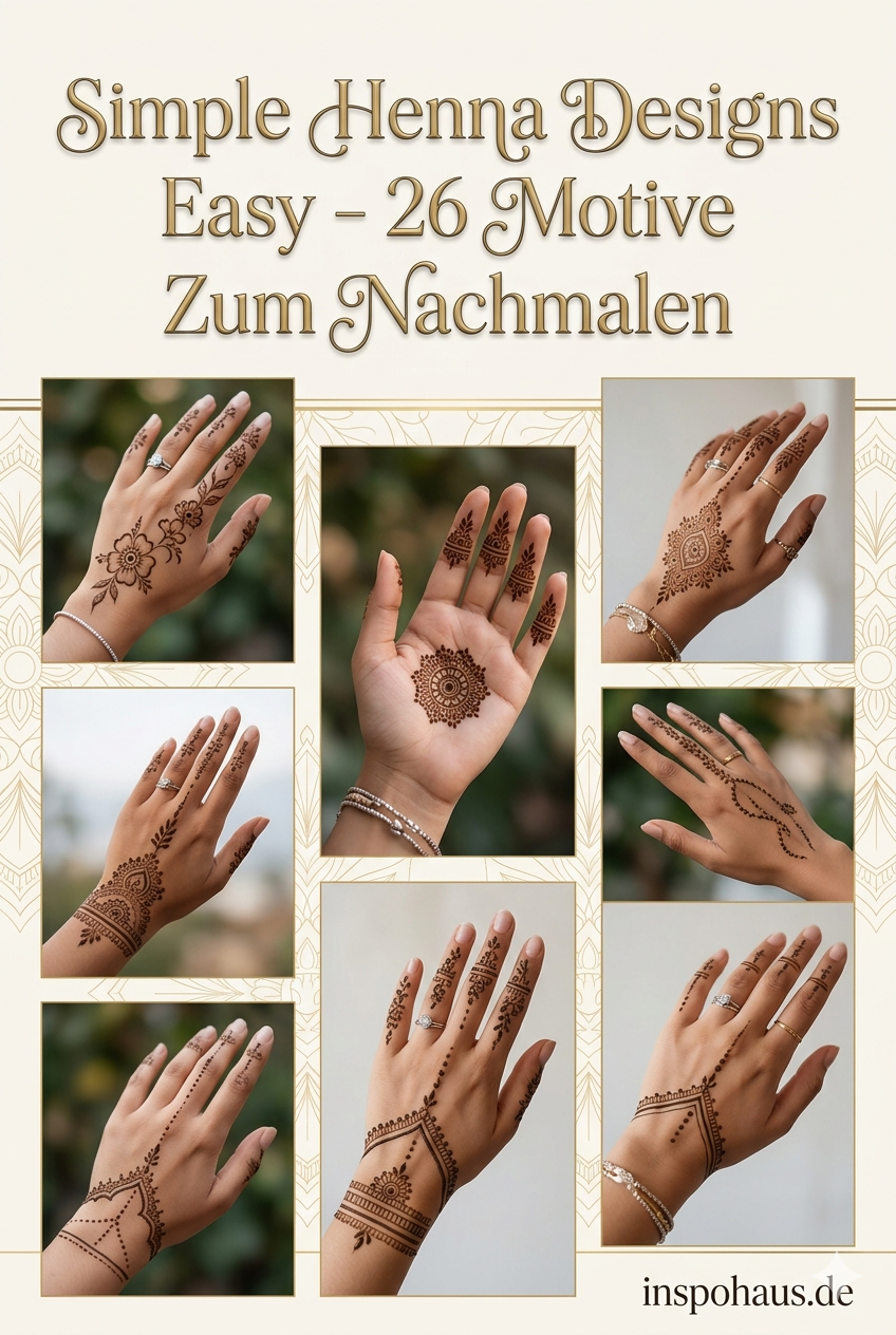 Simple Henna Designs Easy - 26 Motive Zum Nachmalen