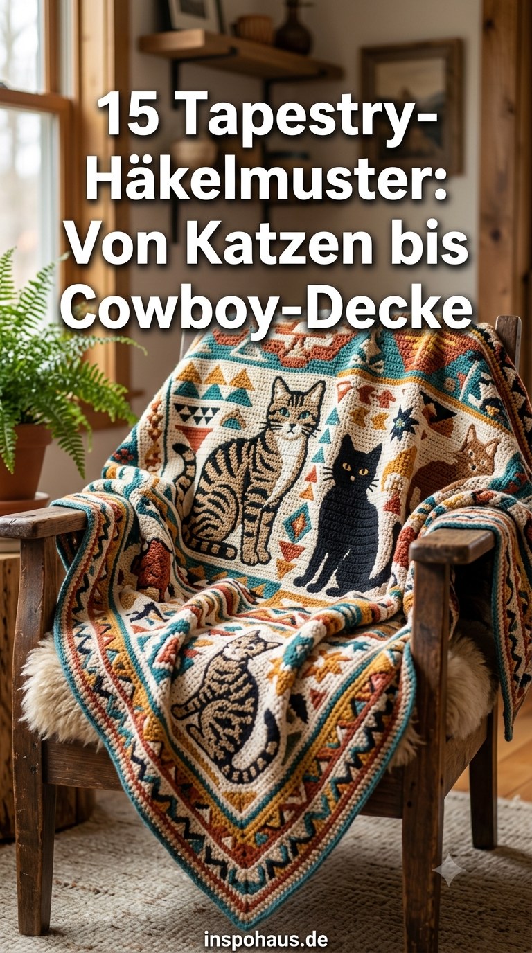 15 Tapestry-Häkelmuster: Von Katzen bis Cowboy-Decke
