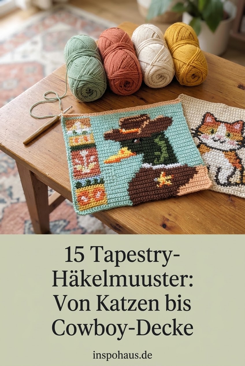 15 Tapestry-Häkelmuster: Von Katzen bis Cowboy-Decke