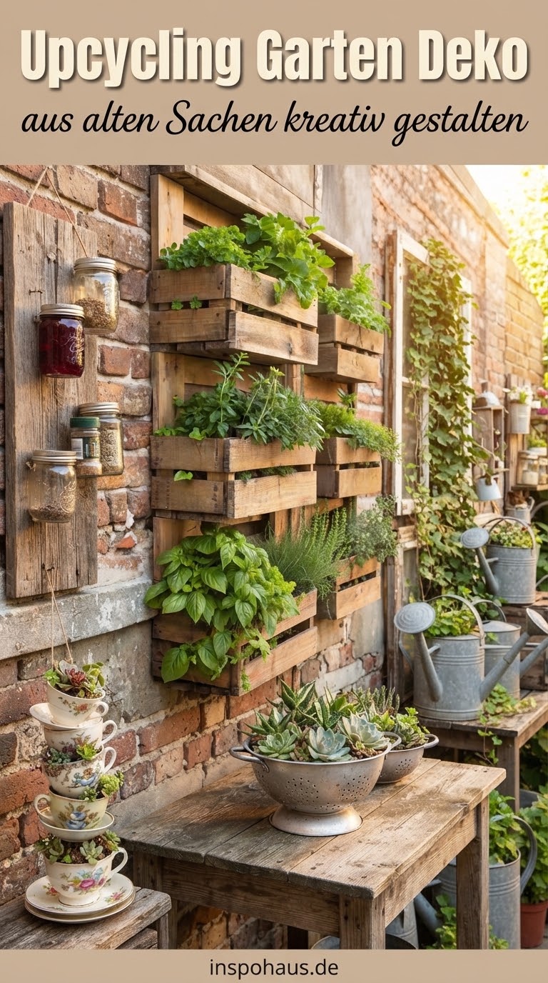 Upcycling Garten Deko aus alten Sachen kreativ gestalten