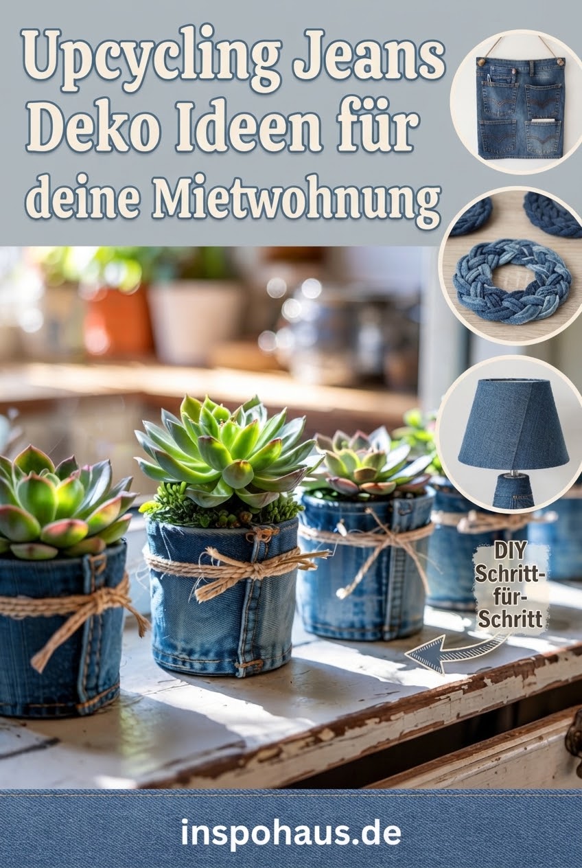 Upcycling Jeans Deko Ideen für deine Mietwohnung
