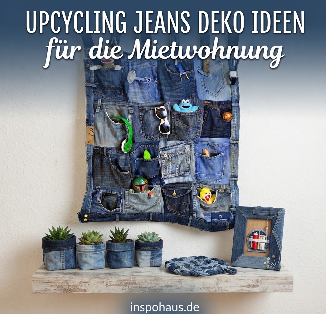 Upcycling Jeans Deko Ideen für die Mietwohnung
