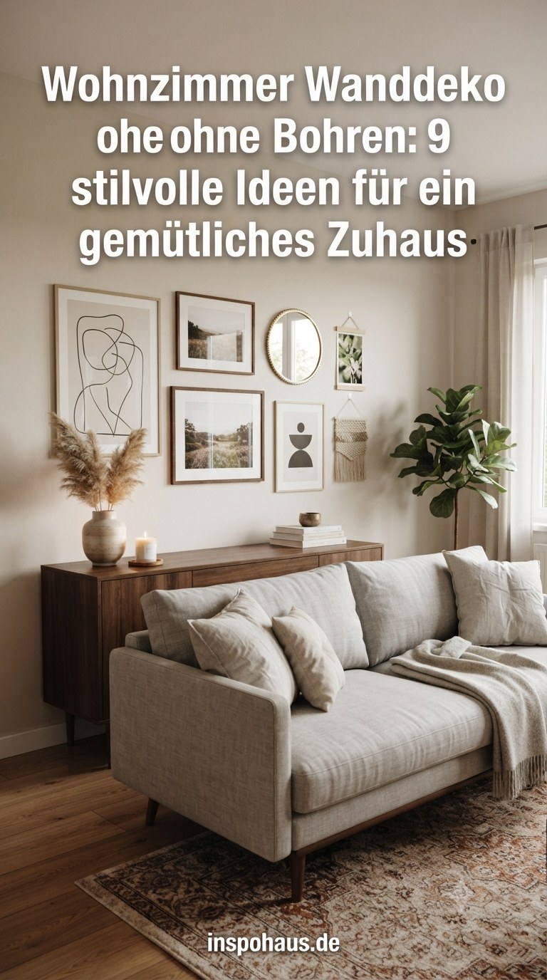 Wohnzimmer Wanddeko ohne Bohren: 9 stilvolle Ideen für ein gemütliches Zuhause