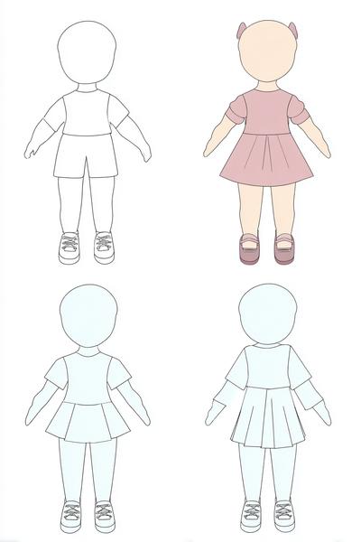11. Chibi-Proportionen mit großen Köpfen als for paper doll printable templates base ideas