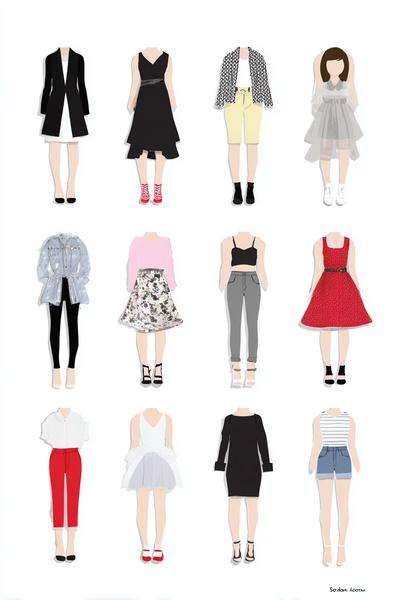 15. Minimalistische Capsule-Prints im Set als for paper doll printable templates free ideas
