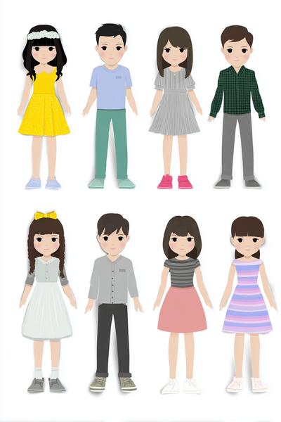 17. Kawaii-Alltagslooks als for paper doll printable templates no color ideas
