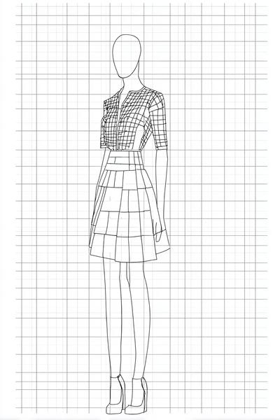 18. Modezeichnen-Übung mit Raster als for paper doll printable templates no color ideas