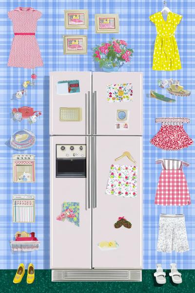 19. Küchenkulisse mit Kühlschrankmagneten als for paper doll printable templates house ideas