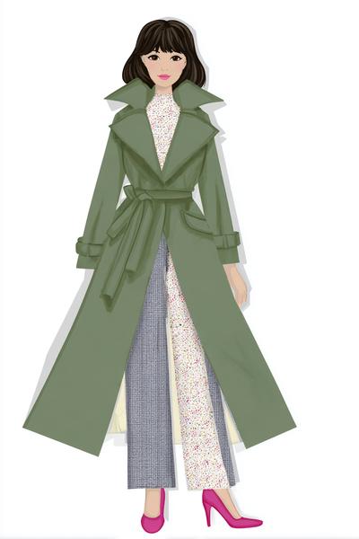 2. City-Trenchcoat-Set für for paper doll printable templates coloring ideas