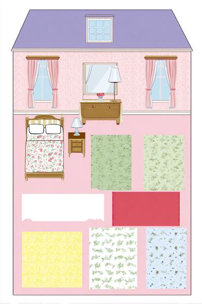 20. Schlafzimmer-Set mit Bettwäschemustern als for paper doll printable templates house ideas