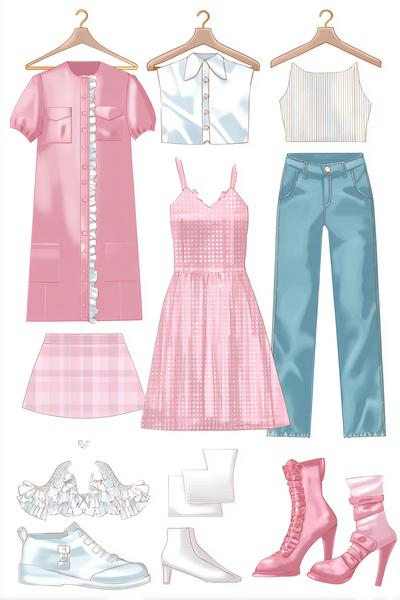 7. Kapsel-Garderobe mit Ziehlogik als for paper doll printable templates gacha ideas