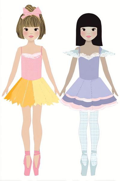 15. Kartonstabiler Bogen als Paper Dolls Printable Templates Cut Outs mit doppelten Laschen