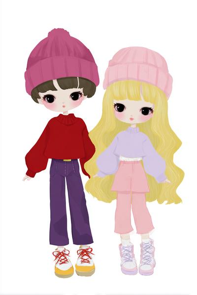 16. Mini-Charaktere als Paper Dolls Chibi mit Oversize-Kopf und winzigen Schuhen