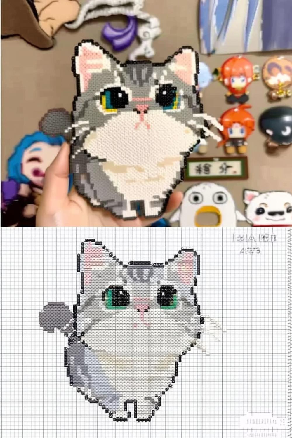 Dreidimensionale Katzen-Bügelperle