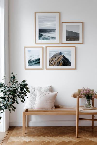 17. Schmale schwarze Rahmen als Photo Wall Collage Bedroom Framed mit Galerie-Charakter