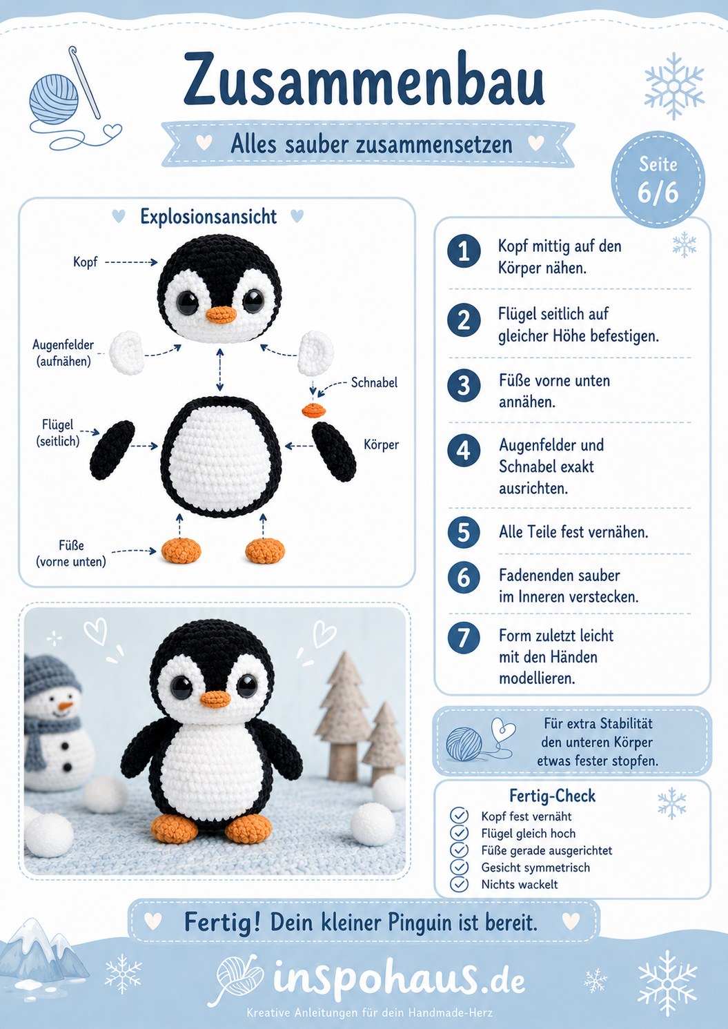 Pinguin Amigurumi Häkeln - Meine Anleitung Für Ein Rundes