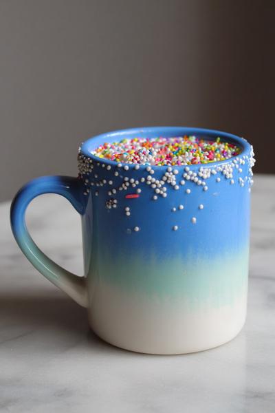 3. Sternenhimmel-Verlauf für Pottery Painting Ideas Easy Coffee Mugs mit Schwamm und Sprenkeln