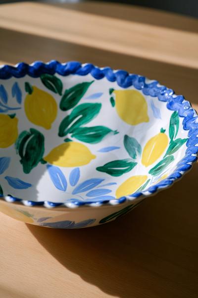 5. Zitronen- und Blattkanten für Pottery Painting Ideas Easy Bowl mit mediterraner Leichtigkeit