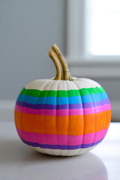 19. Regenbogen-Bogenstreifen rund um den Stiel für for pumpkin painting ideas easy kids ideas