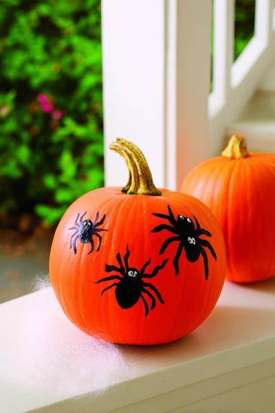 20. Schatten-Kürbis mit Tropfnasen und Spinnen für for pumpkin painting ideas easy scary ideas