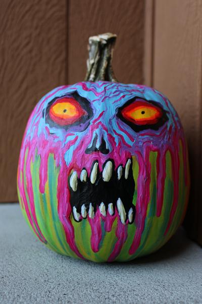 22. Zombie-Nähte mit 3D-Linien für for pumpkin painting ideas easy scary ideas