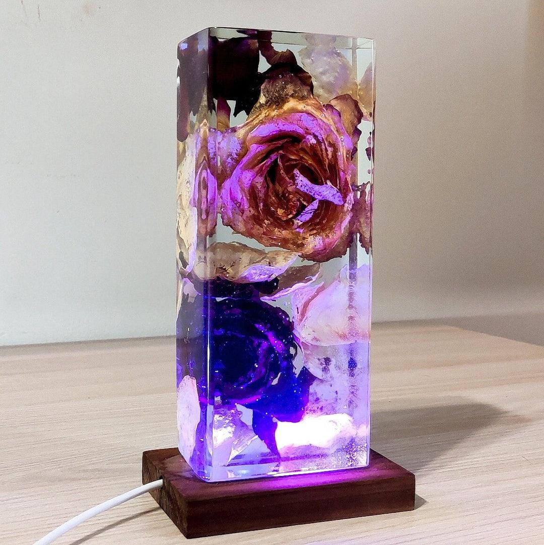 Resin Deko mit Lichtern