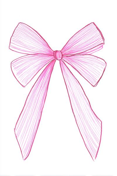 10. Einfache Konturstudie als ribbon bow drawing mit klaren Faltenlinien