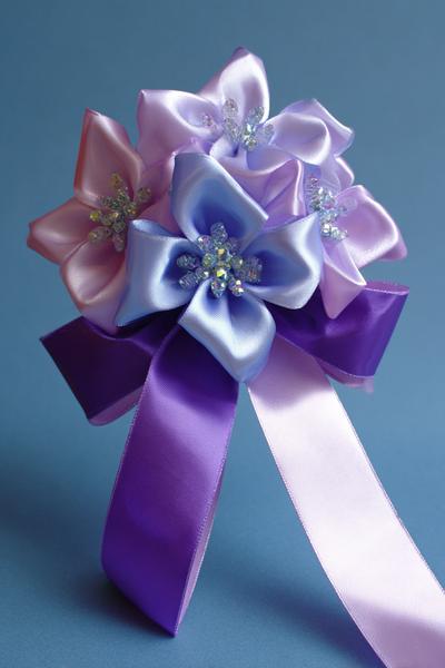 27. Kleine Schleifenblüte als Ribbon Flowers DIY Easy mit Doppelschleife und Perlenmitte for ribbon flowers bouquet ideas for men ideas