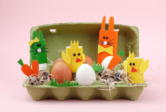 Osterdeko aus Eierkarton