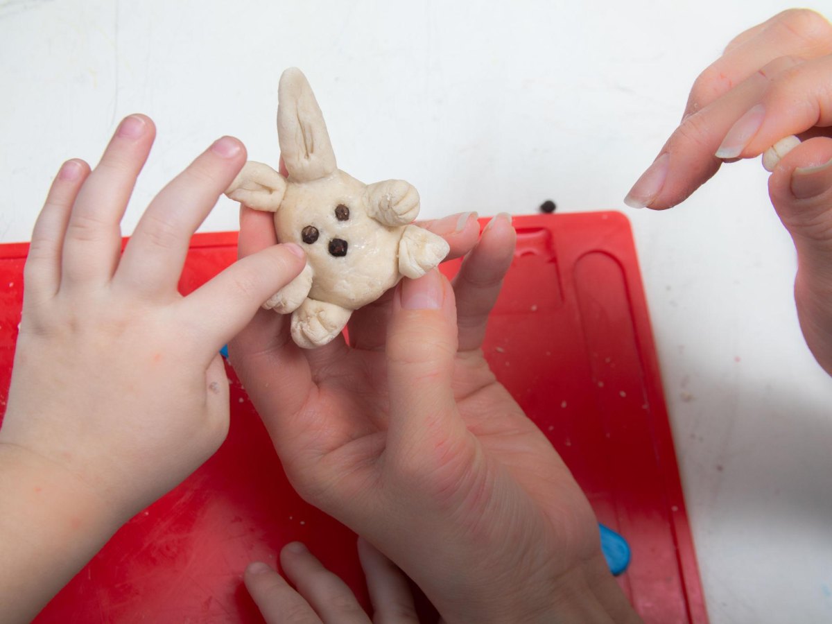 Salzteig Ostern basteln Ideen für Kinder zum Nachmachen
