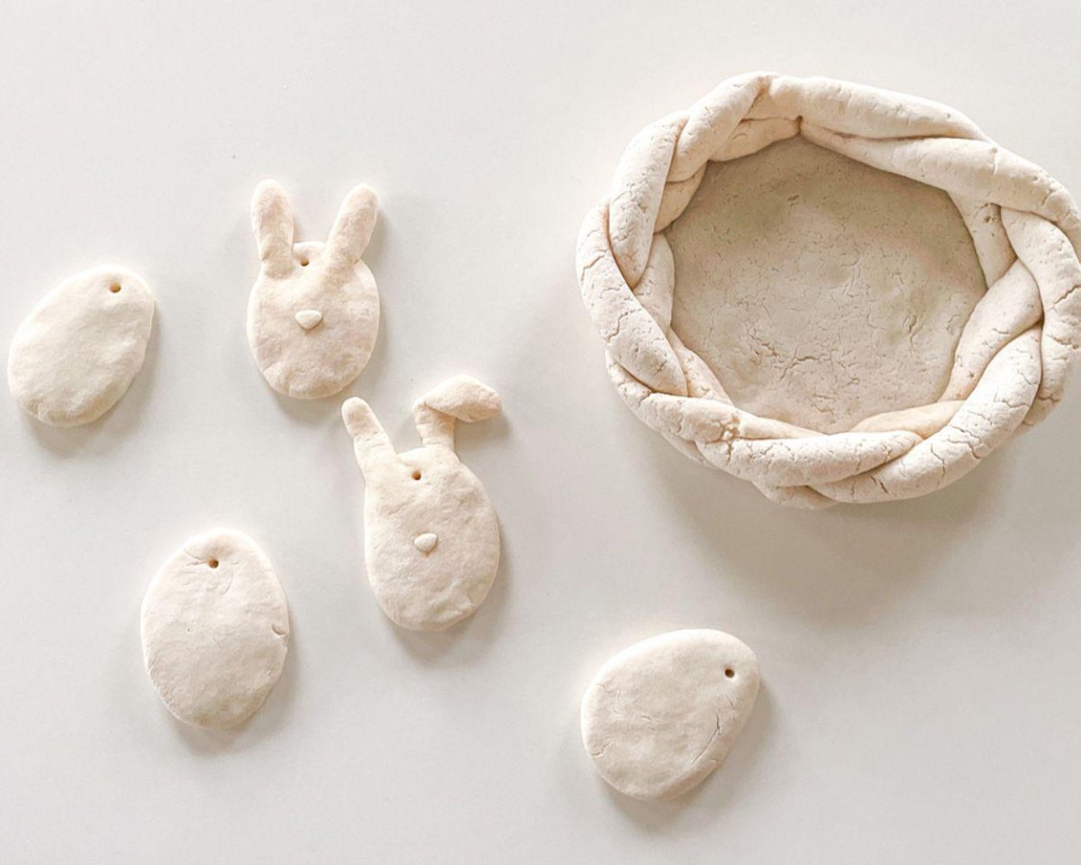 Salzteig Osternest Figuren basteln