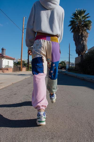 3. Patchwork-Jogger aus Reststoffen für Sewing Projects Clothes Upcycling mit Farbblöcken