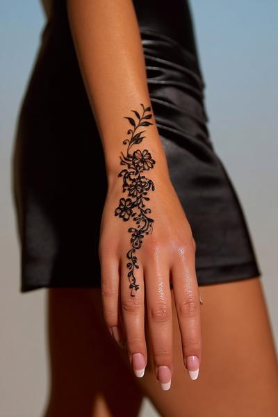12. Sonnenkreis auf der Handfläche für Simple Henna Designs Easy Palm mit Strahlen und Punktkranz