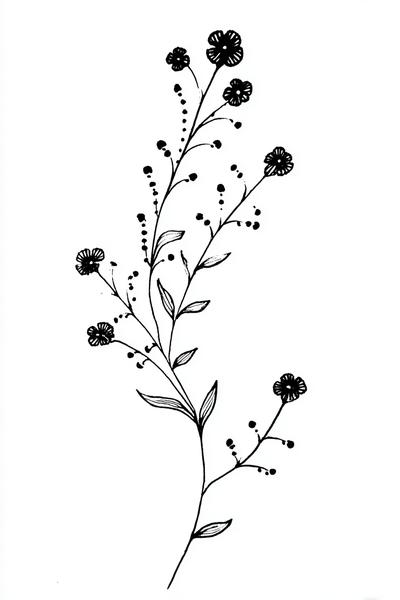 28. Wiesenblumen-Ranke mit Punkten für for simple henna designs hand easy flowers ideas