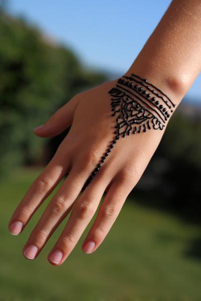 6. Single-Line-Bogen und Punkte als Simple Henna Designs Hand Modern Look