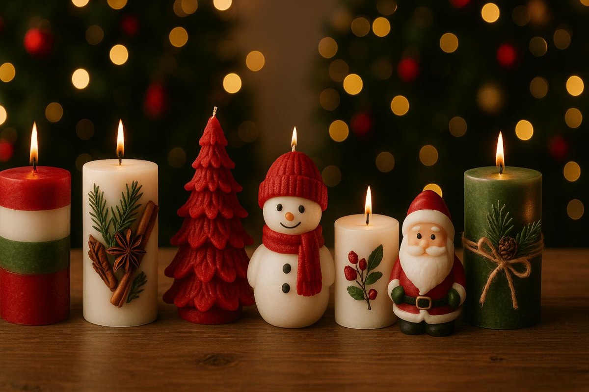Weihnachtliche Motivkerze