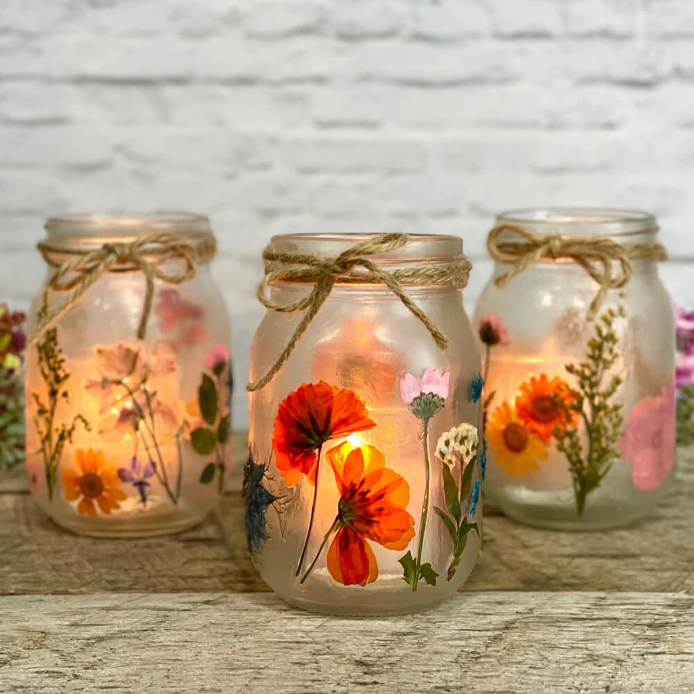 DIY Windlichter aus alten Gläsern