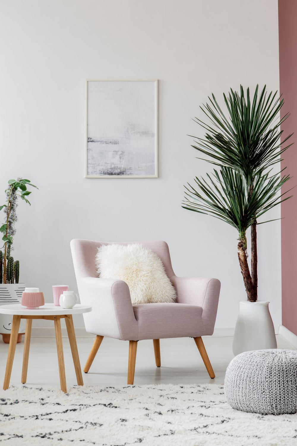 8. Wohnzimmer Farbkombinationen Skandi Stil in Blassrosa und Creme