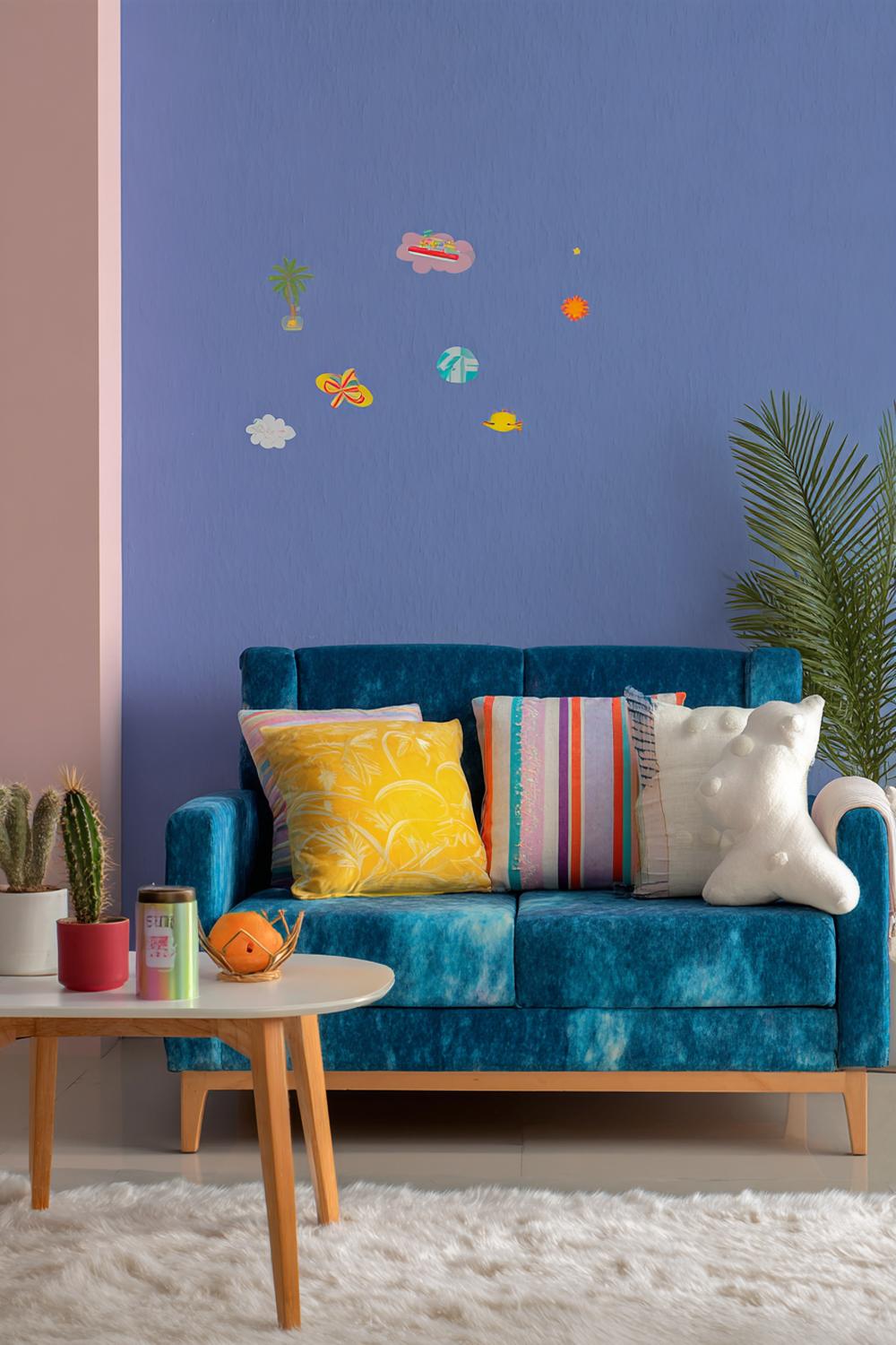 9. Wohnzimmer Wanddeko ohne Bohren als wechselbares Moodboard mit ablösbaren Klebepunkten